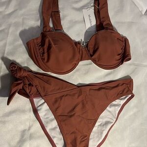 2 Piece Bikini asymmetrical bottoms with tie on the right side